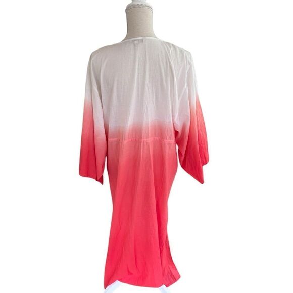 Boden Maxi Empire Beach Kaftan Dress Firecracker Dip Dye Orange US Size 10p - Picture 5 of 6